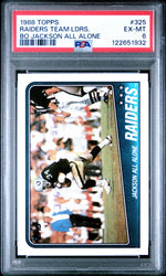 Graded 1988 Topps Raiders Team Leaders - Bo Jackson #325 Football Card PSA 6 Excellent