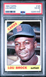 Graded 1966 Topps Lou Brock #125 Baseball Card PSA 4 Very Good (ONLINE ORDER ONLY)