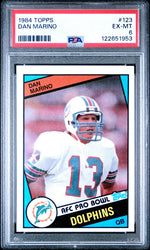 Graded 1984 Topps Dan Marino #123 Rookie RC Football Card PSA 6 Excellent (ONLINE ORDER ONLY)