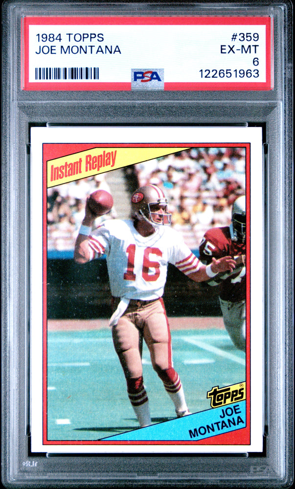 Graded 1984 Topps Joe Montana #359 Football Card PSA 6 Excellent (ONLINE ORDER ONLY)