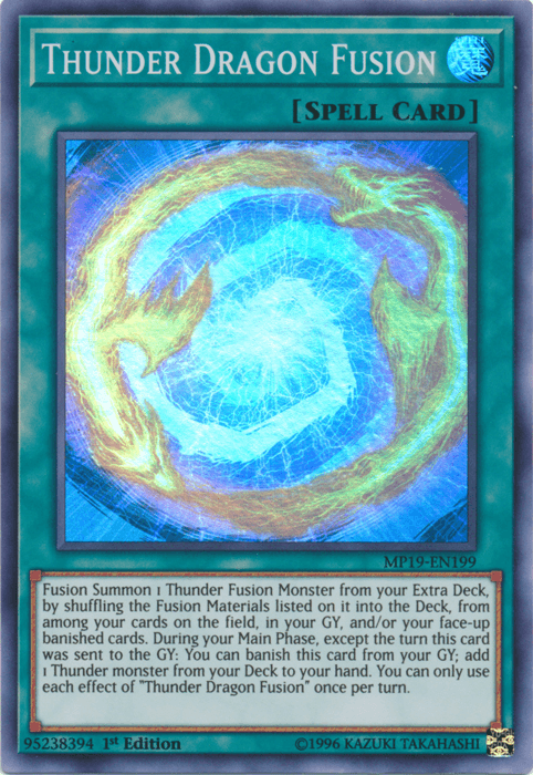 Thunder Dragon Fusion [MP19-EN199] Super Rare (ONLINE ORDER ONLY)