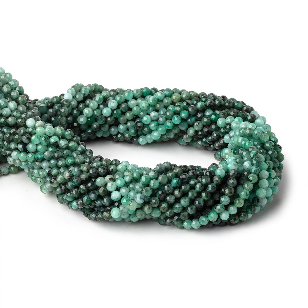 3.5mm Brazilian Emerald Micro Faceted Round Beads 12.5 inch 100 pieces (ONLINE ORDER ONLY)