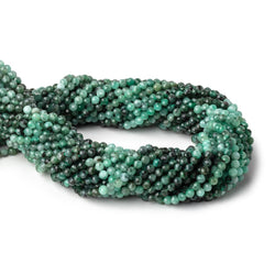 3.5mm Brazilian Emerald Micro Faceted Round Beads 12.5 inch 100 pieces (ONLINE ORDER ONLY)