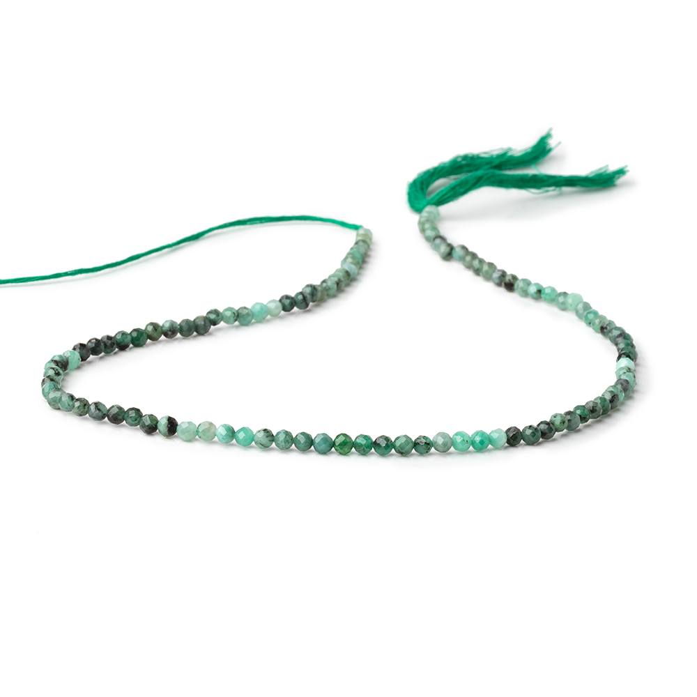 3.5mm Brazilian Emerald Micro Faceted Round Beads 12.5 inch 100 pieces (ONLINE ORDER ONLY)