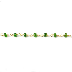 3.5mm Chrome Tourmaline faceted rondelle Vermeil Chain by the foot (ONLINE ORDER ONLY)