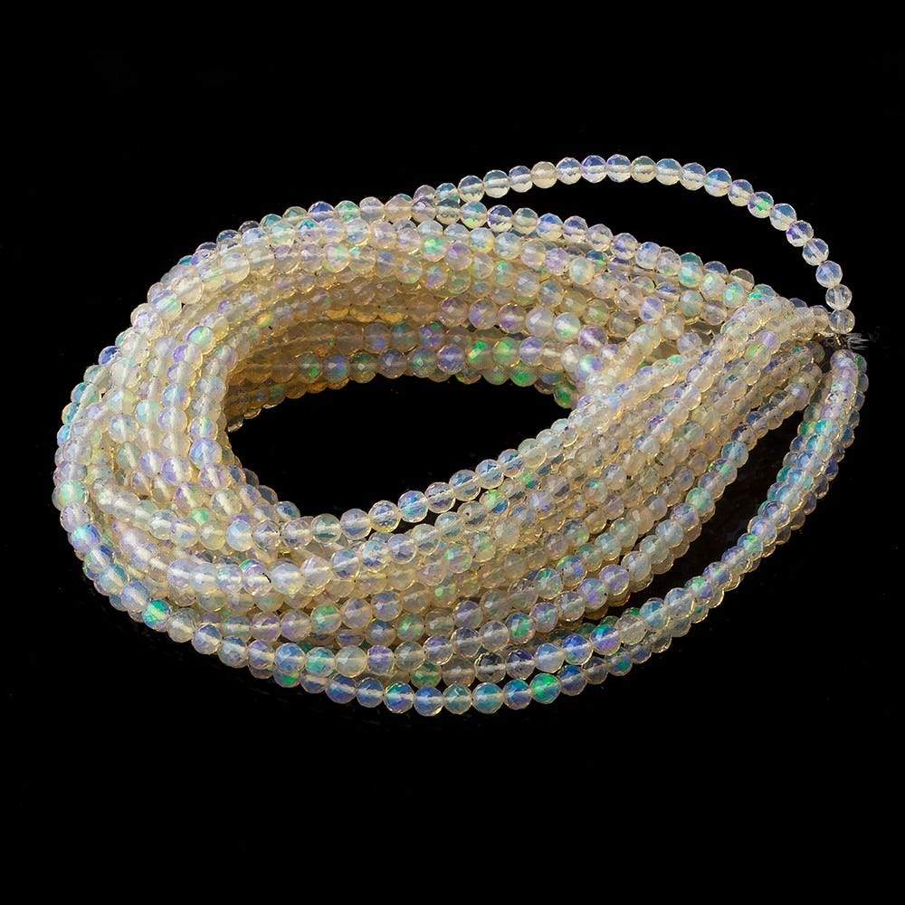 3.5mm Ethiopian Opal micro faceted round beads 17 inch 123 pieces AAA (ONLINE ORDER ONLY)