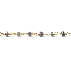 3.5mm Iolite faceted rondelle Vermeil Chain by the foot 40 pieces (ONLINE ORDER ONLY)