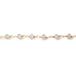 3.5mm Labradorite Micro Faceted Rondelles on Vermeil Chain by the Foot 38pcs (ONLINE ORDER ONLY)