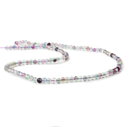 3.5mm Multi Color Fluorite plain round beads 15.5 inch 125 pieces AA (ONLINE ORDER ONLY)