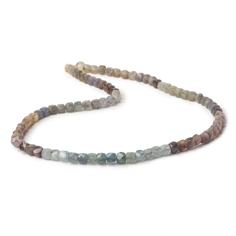 3.5mm Multi Color Umba Sapphire micro faceted cubes 12 inch 80 beads (ONLINE ORDER ONLY)