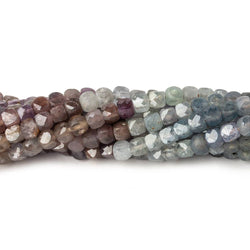 3.5mm Multi Color Umba Sapphire micro faceted cubes 12 inch 80 beads (ONLINE ORDER ONLY)