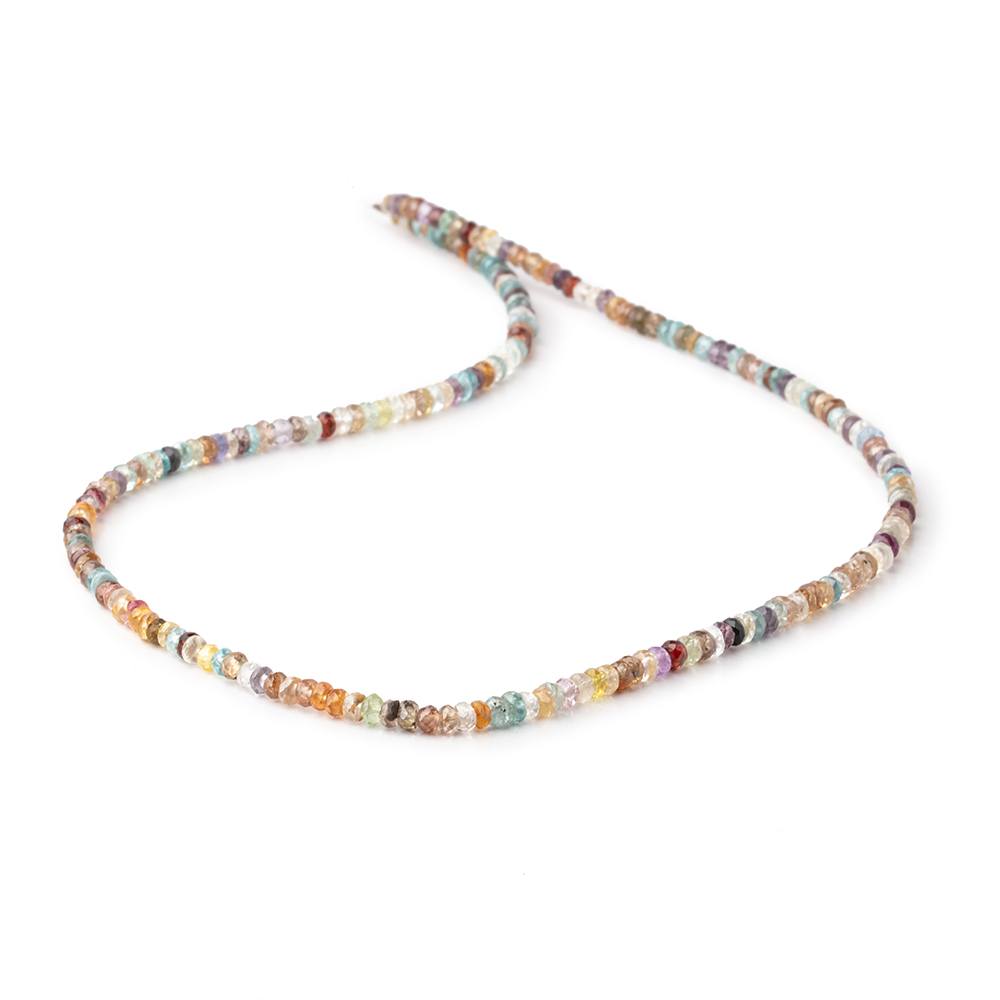 3.5mm Multi Color Zircon Faceted Rondelle Beads 16 inch 230 pieces (ONLINE ORDER ONLY)