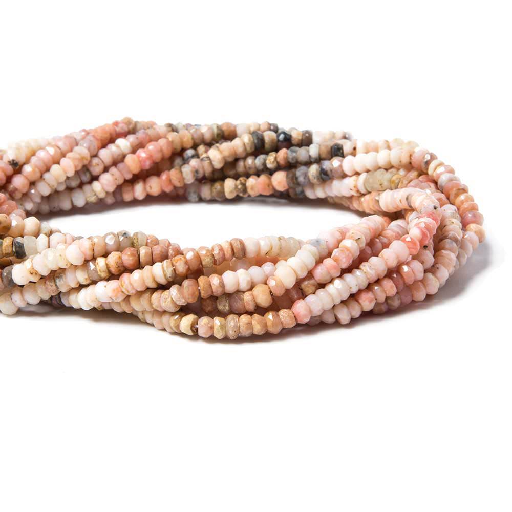 3.5mm Pink Peruvian Opal Beads Faceted Rondelle (ONLINE ORDER ONLY)