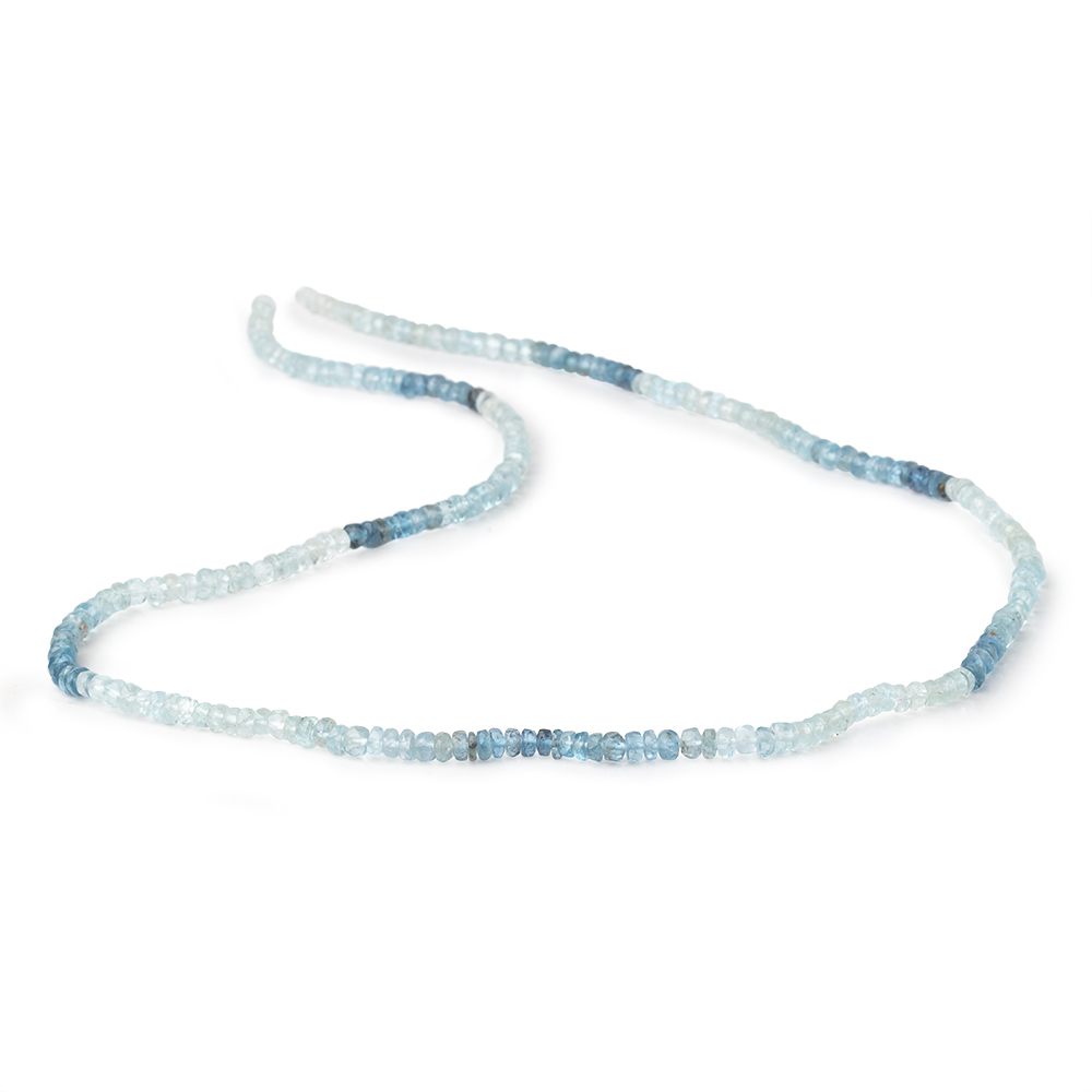 3.5mm Shaded Aquamarine Faceted Rondelle Beads 18 inch 239 pieces (ONLINE ORDER ONLY)