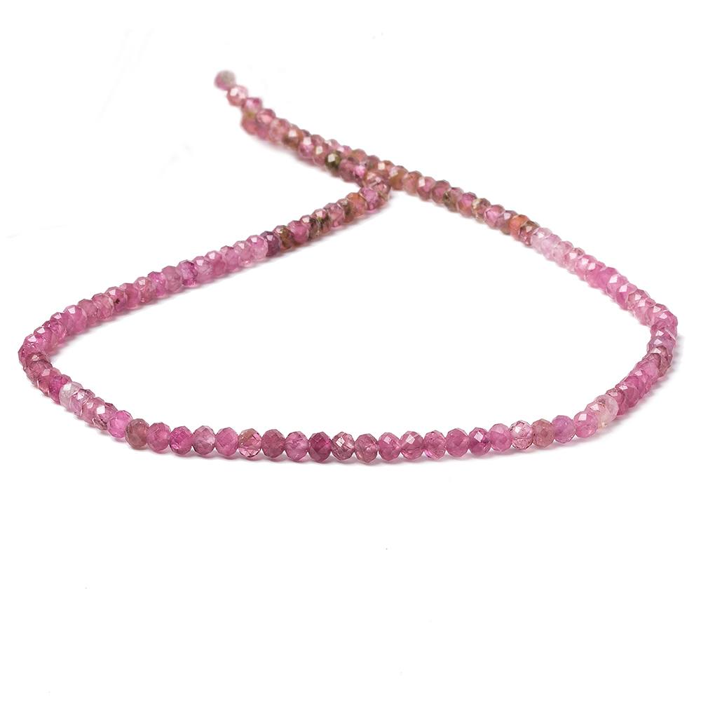 3.5mm Shaded Pink Tourmaline Micro faceted rondelle beads 13 inch 115 pcs (ONLINE ORDER ONLY)