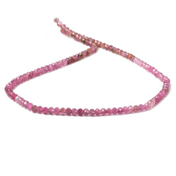 3.5mm Shaded Pink Tourmaline Micro faceted rondelle beads 13 inch 115 pcs (ONLINE ORDER ONLY)