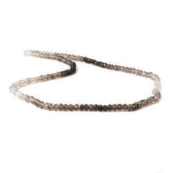 3.5mm Smoky Quartz faceted rondelle beads 13.5 inch 140 pieces A (ONLINE ORDER ONLY)