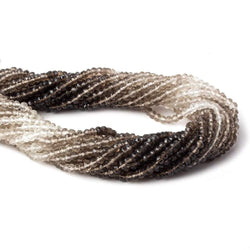 3.5mm Smoky Quartz faceted rondelle beads 13.5 inch 140 pieces A (ONLINE ORDER ONLY)