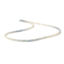 3.5mm White & Light Blue Sapphire faceted rondelles 18 inch 225 pieces A (ONLINE ORDER ONLY)