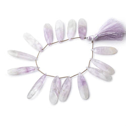 35x13-46x10mm Bi-Color Amethyst & Crystal Quartz Faceted Pears 7.5 inch 13 Beads (ONLINE ORDER ONLY)