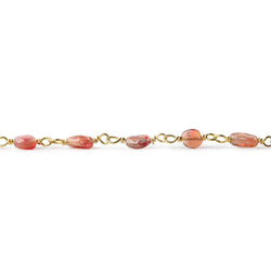 3.5x3-4.5x3mm Ethiopian Opal plain nugget Vermeil Chain by the foot (ONLINE ORDER ONLY)