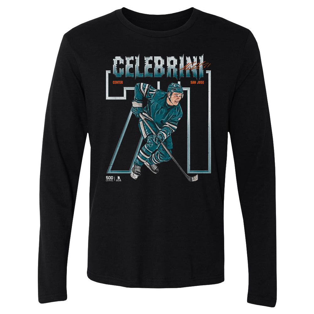 Macklin Celebrini San Jose Number Outline WHT (ONLINE ORDER ONLY)