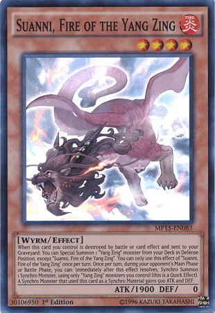 Suanni, Fire of the Yang Zing [MP15-EN083] Super Rare (ONLINE ORDER ONLY)