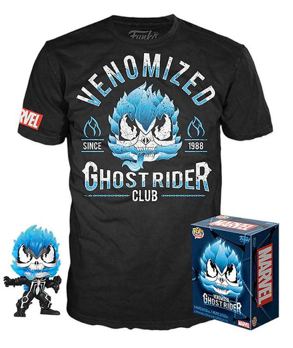 Venomized Ghost Rider (Blue) and Venomized Ghost Rider Tee (L, Sealed) 369 - Walmart Exclusive (Online Order Only)