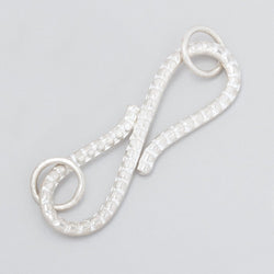 36x10mm Sterling Silver S Hook Ribbed Design 1 piece (ONLINE ORDER ONLY)
