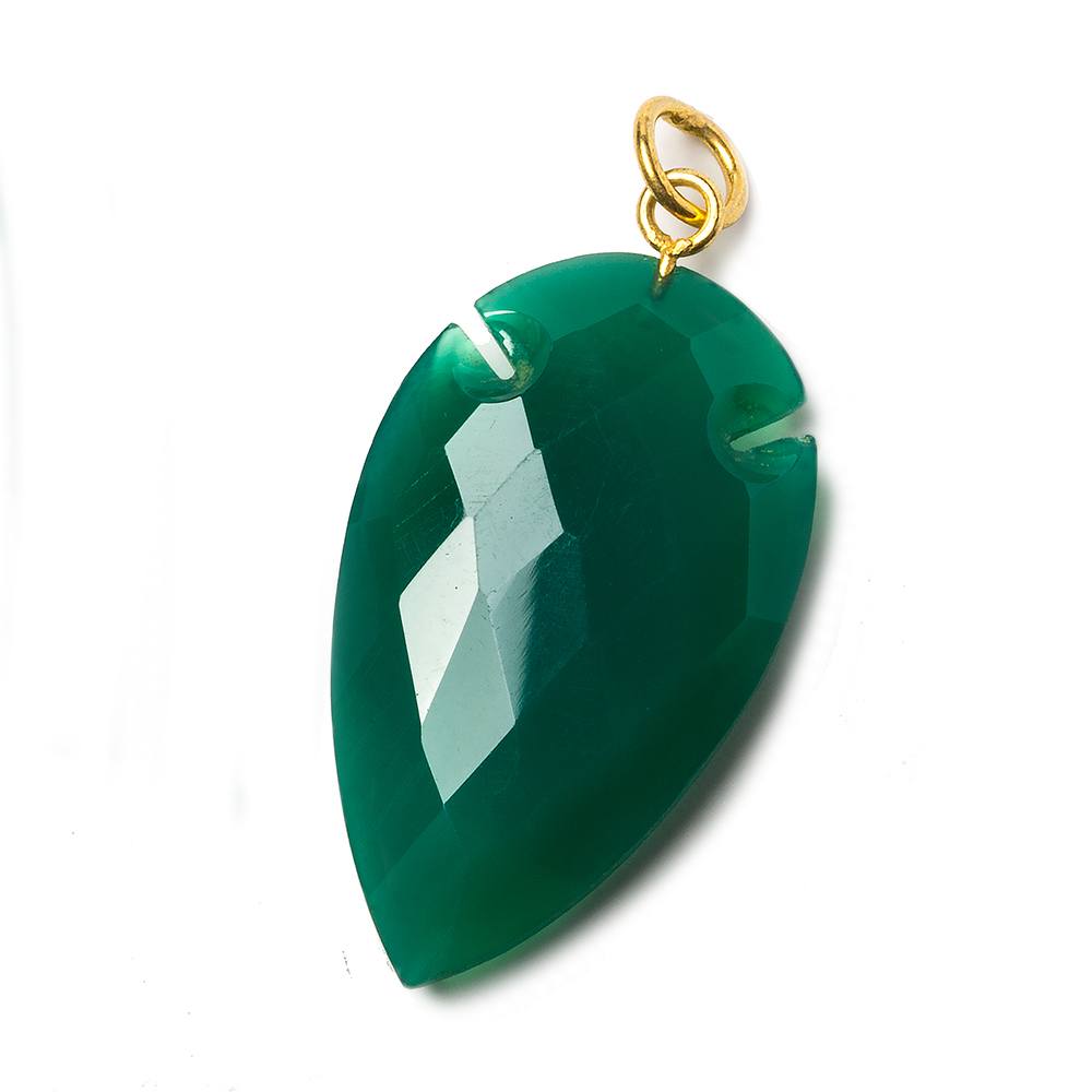 36x20mm Pine Green Onyx Faceted Arrowhead Focal Pendant 1 piece (ONLINE ORDER ONLY)