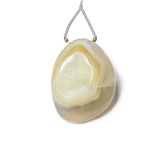 36x28mm Yellow Translucent Agate Drusy Freeform Focal Bead 1 piece (ONLINE ORDER ONLY)