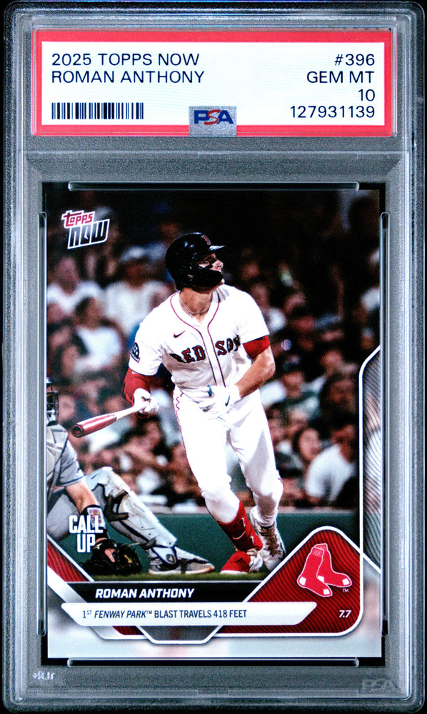 Graded 2025 Topps Now Roman Anthony #396 Rookie RC Baseball Card PSA 10 Gem Mint (ONLINE ORDER ONLY)