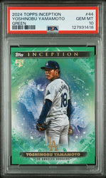 Graded 2024 Topps Inception Yoshinobu Yamamoto #44 Green Rookie RC Baseball Card PSA 10 Gem Mint (ONLINE ORDER ONLY)