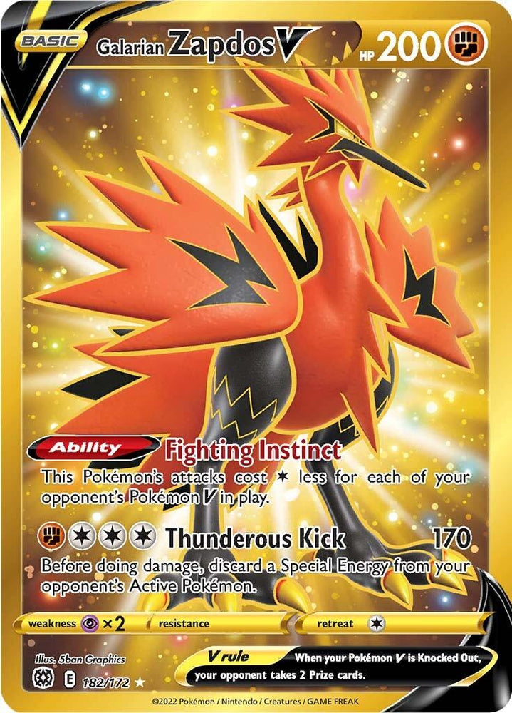 Galarian Zapdos V (182/172) [Sword & Shield: Brilliant Stars] (Online Only)