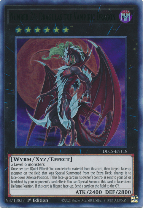 Number 24: Dragulas the Vampiric Dragon (Green) [DLCS-EN118] Ultra Rare (ONLINE ORDER ONLY)
