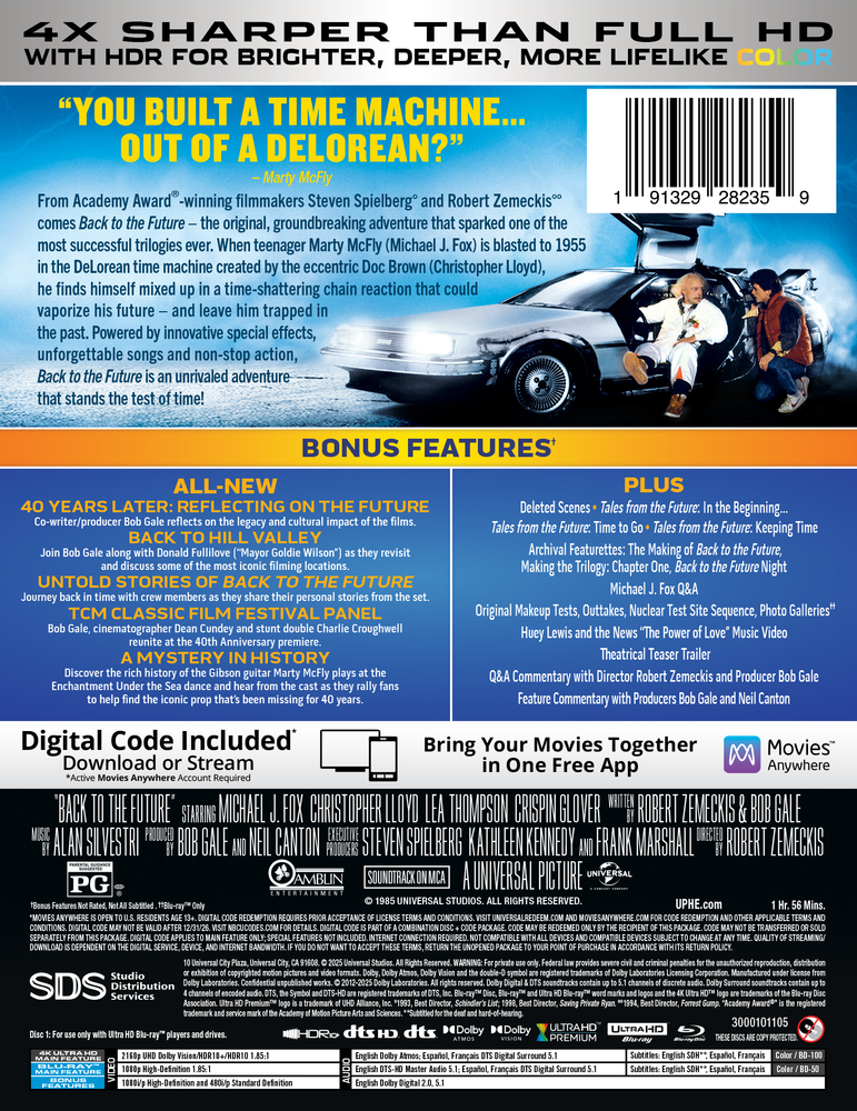 Back to the Future Limited Edition Steelbook (4K Ultra HD + Blu-ray™ + Digital Code) [TEMPORARILY PRE-SOLD OUT: Expected Availability October 14, 2025!] (ONLINE ORDER ONLY)