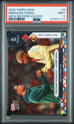 Graded 2025 Topps Now UEFA Nations League Cristiano Ronaldo/Lamine Yamal #8 Soccer Card PSA 9 Mint