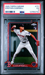 Graded 2025 Topps Chrome Kristian Campbell #171 Rookie RC Baseball Card PSA 5 Excellent