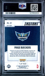 Graded 2025 Panini Instant WNBA Paige Bueckers #61 Rookie RC Basketball Card PSA 9 Mint
