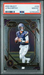 Graded 2024 Panini Select JJ McCarthy #246 Rookie RC Football Card PSA 10 Gem Mint