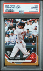 Graded 2025 Topps Now Roman Anthony #305 Gold Foil /50 Rookie RC Baseball Card PSA 10 Gem Mint