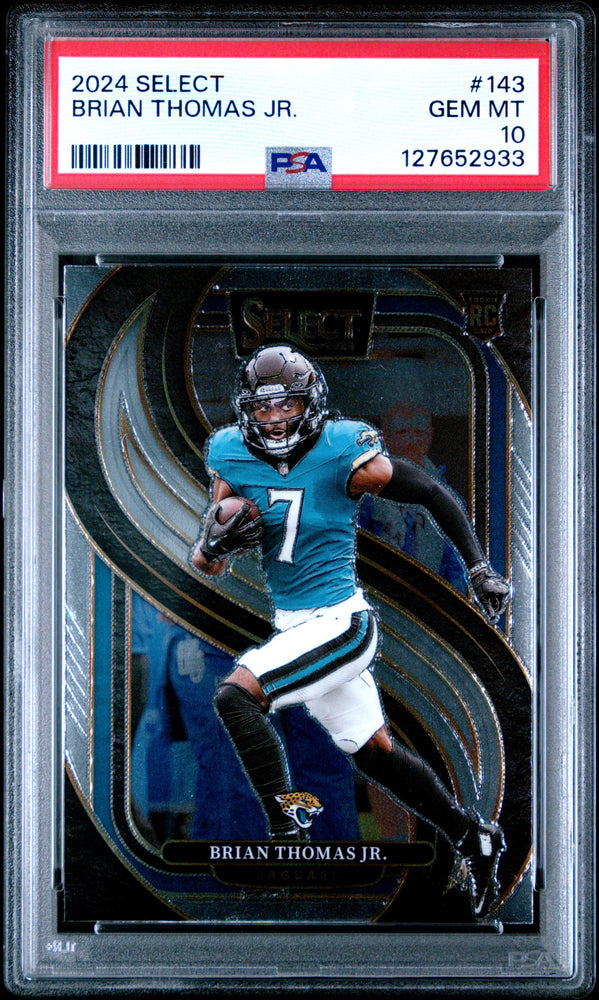 Graded 2024 Panini Select Brian Thomas Jr. #143 Rookie RC Football Card PSA 10 Gem Mint