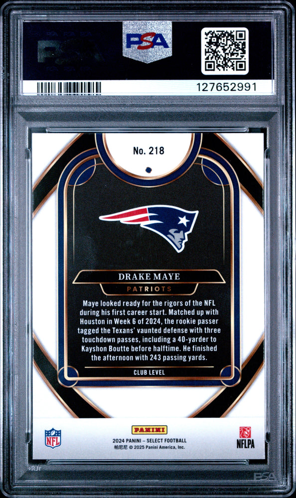 Graded 2024 Panini Select Drake Maye #218 Rookie RC Football Card PSA 8 Near Mint