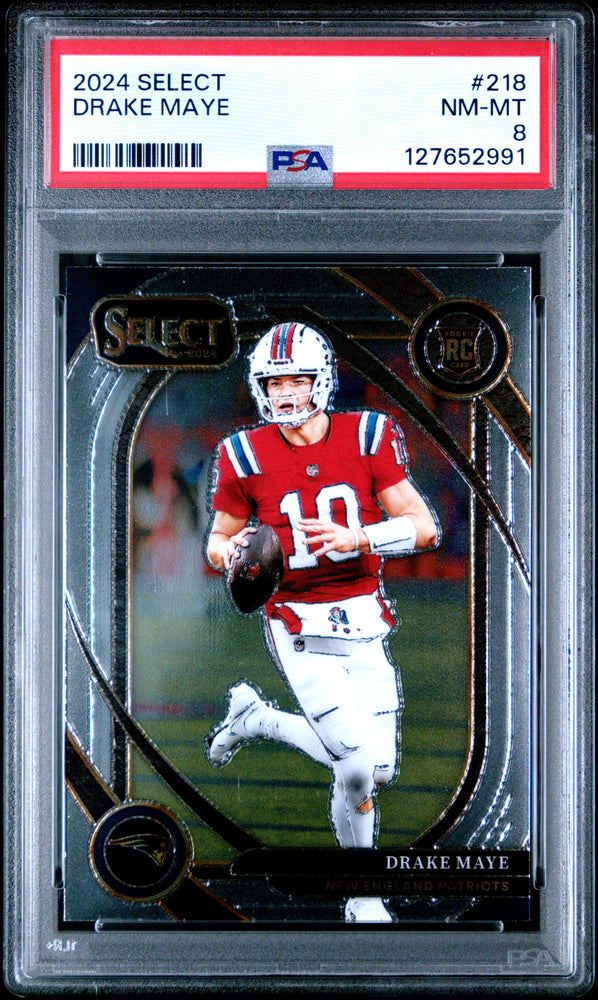 Graded 2024 Panini Select Drake Maye #218 Rookie RC Football Card PSA 8 Near Mint