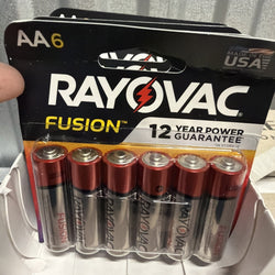 Rayovac Fusion AA Batteries Lot Of 4x 6 Pack (24total) 12 Year Power Guarantee (ONLINE ORDER ONLY)