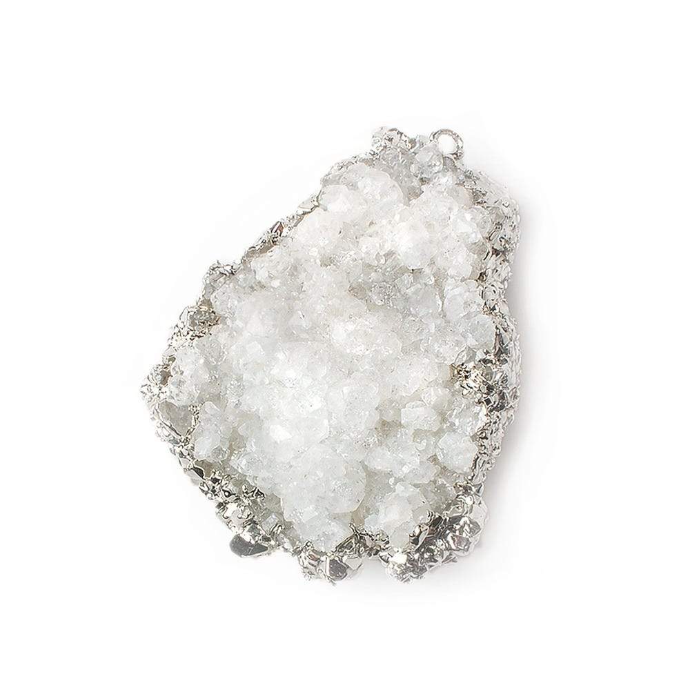 38x28mm Silver Leafed Calcite Mineral Crystal Pendant 1 piece (ONLINE ORDER ONLY)