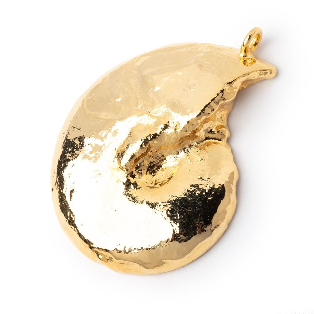 38x31.5mm Gold Leafed Ammonite Fossil Pendant 1 piece (ONLINE ORDER ONLY)