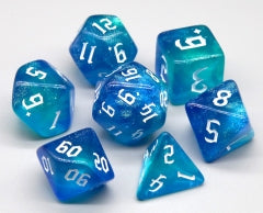 Remember Me Blue/Blue 7-Dice Set RPG DND (Online Only)