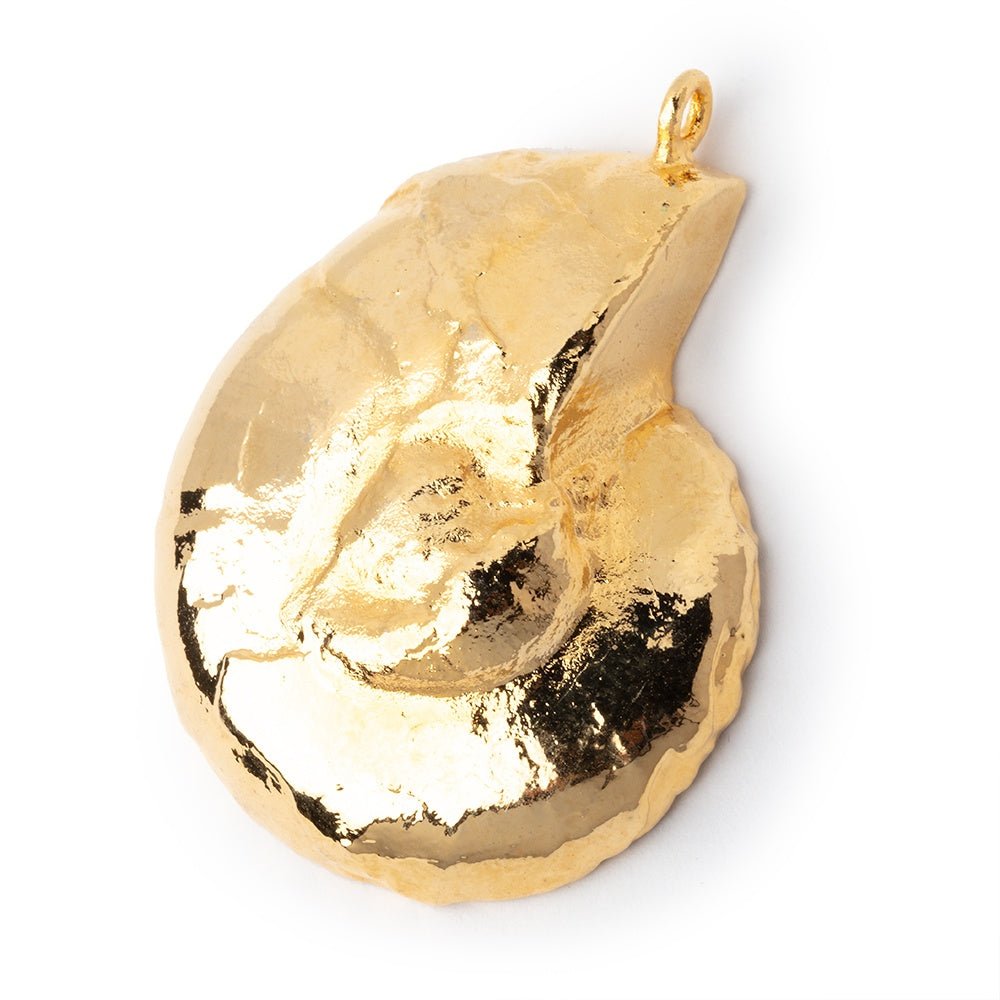 39.5x33.5mm Gold Leafed Ammonite Fossil Pendant 1 piece (ONLINE ORDER ONLY)