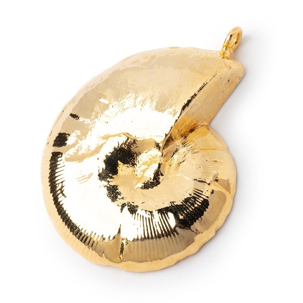 39x33mm Gold Leafed Ammonite Fossil Pendant 1 piece (ONLINE ORDER ONLY)